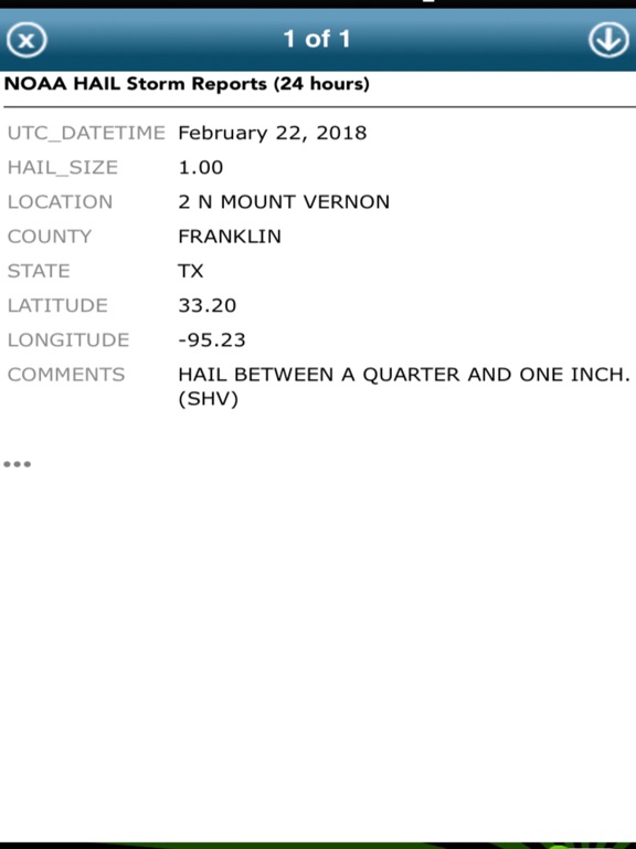Screenshot #4 pour US Weather Hail Reports