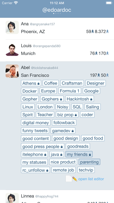 Listabird app screenshot