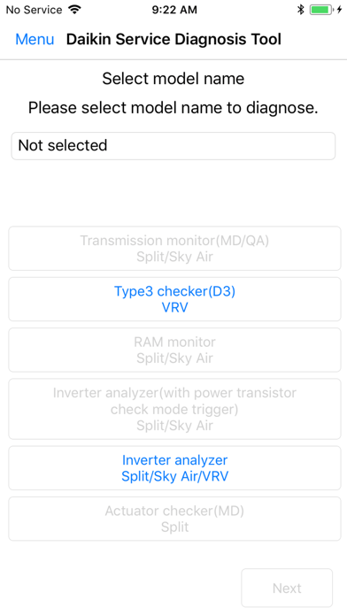 Daikin Service Diagnosis Tool Screenshot