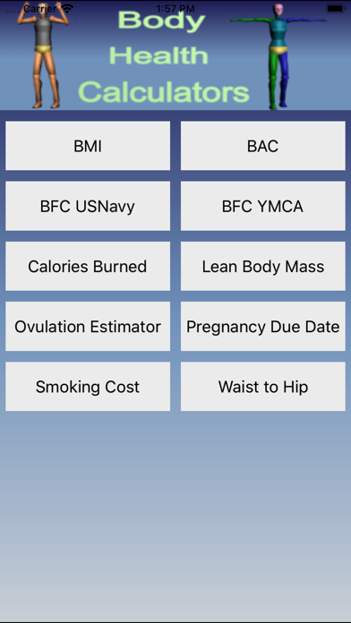 Screenshot #1 pour Body Health Calculators