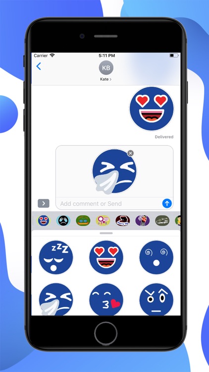 Blue Emojis Stickers