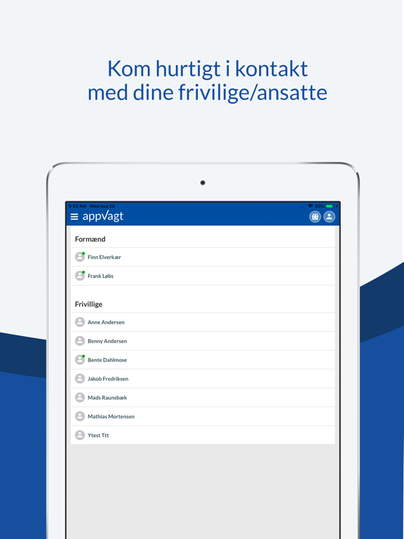 AppVagt iPad screenshot
