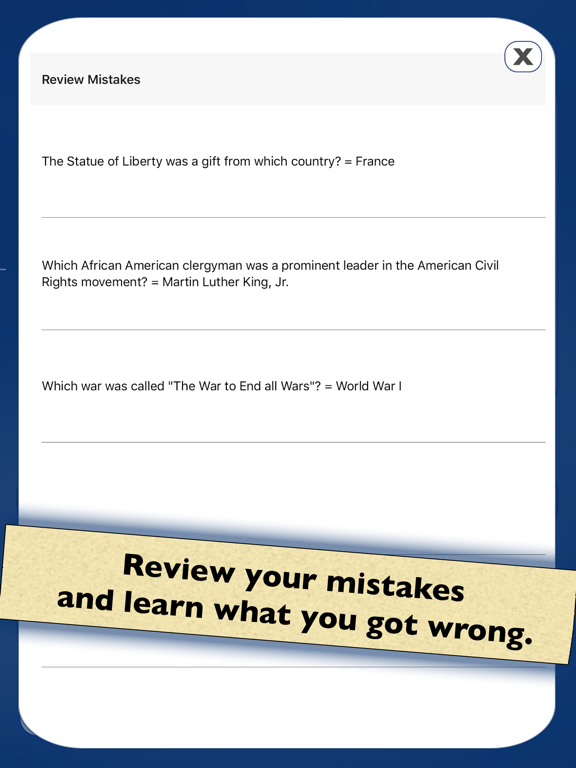 USA American History Quiz iPad screenshot 5 - Education app