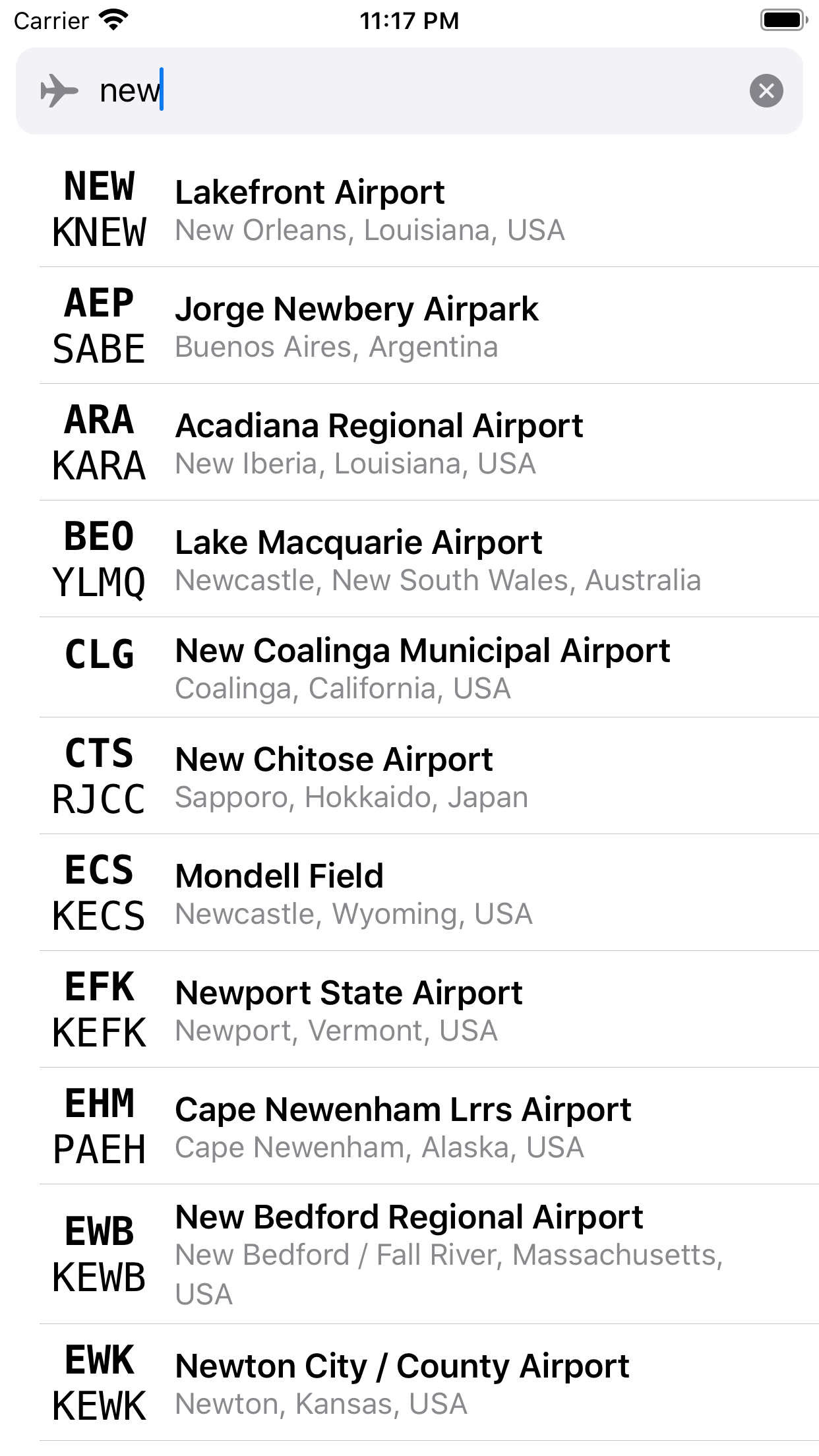 Airport Codes