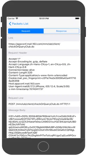 Capture d'écran de Http Traffic Pro - Sniffer sur iPhone 4
