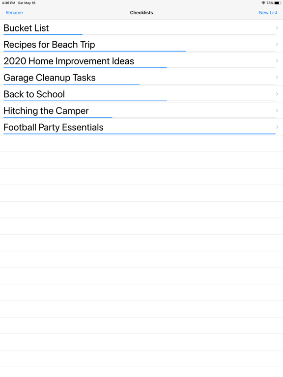 Checkonic: Easy Checklists iPad screenshot 1 - Productivity app