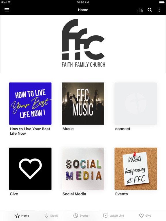 Faith Family Church - SC iPad screenshot 1 - Education app
