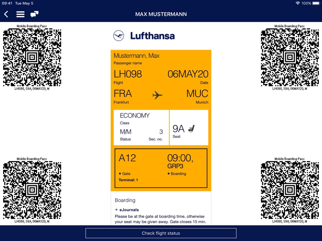 App Lufthansa App Lufthansa