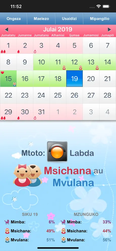 Menstruations kalender
