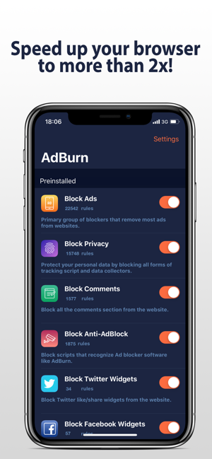 ‎AdBurn - Adblock block ads Screenshot