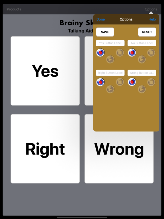 Brainy Skills Talking Aide iPad screenshot
