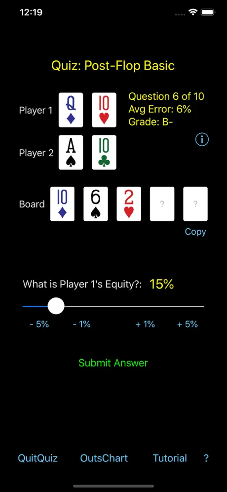 Hold'em Odds Quizzer