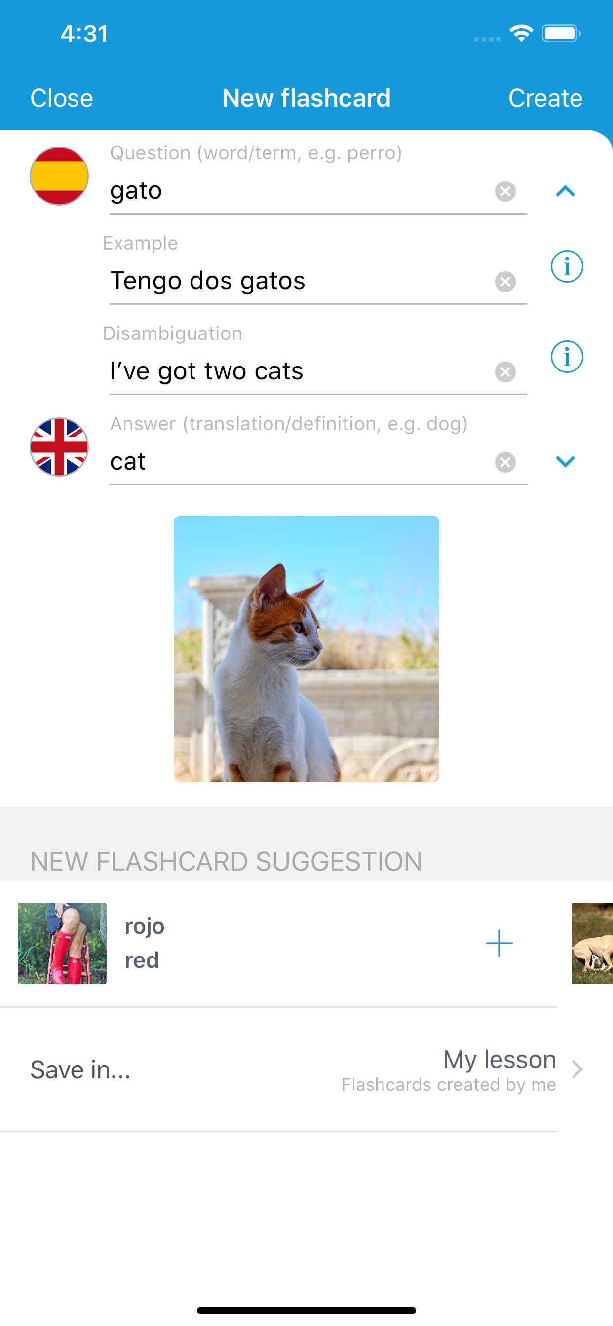 Language flashcards - Voc App