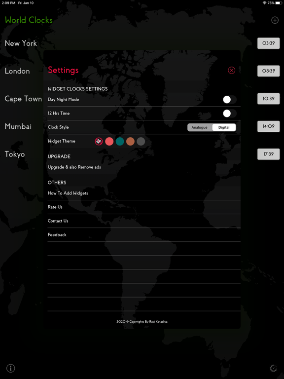 World Clocks - Widget iPad screenshot 4 - Utilities app