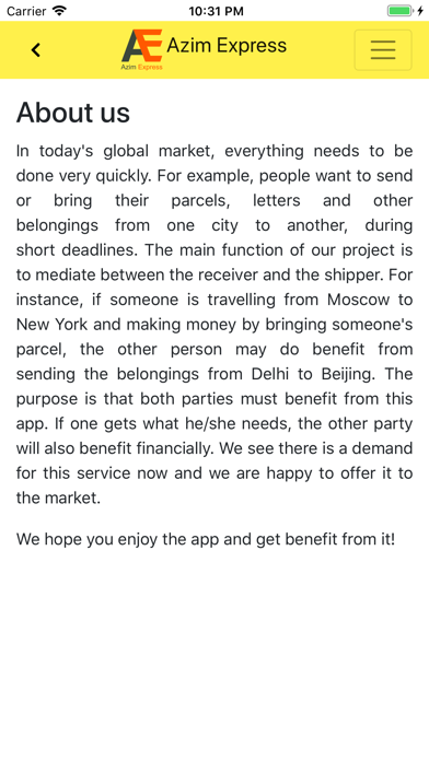 Azim Express iPhone screenshot 4 - Travel app
