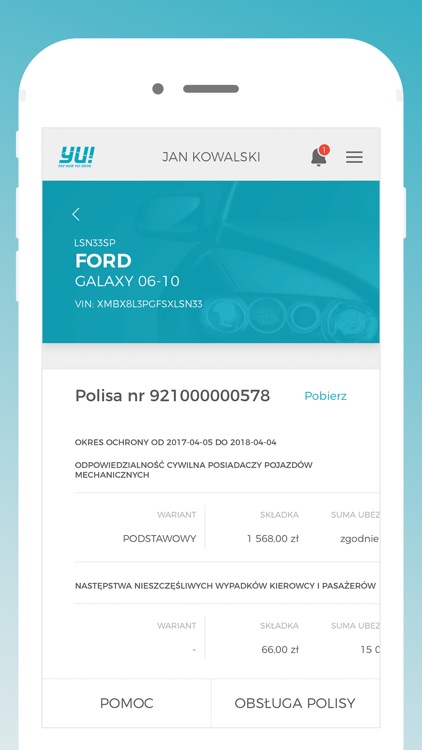 YU! aplikacja ubezpieczeniowa