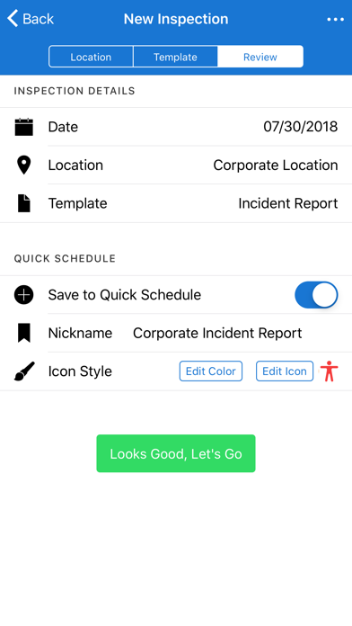Mobile Inspection Screenshot