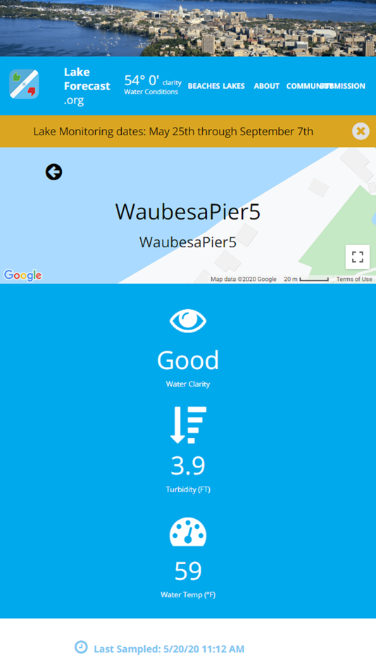 #2. Lake Forecast (iOS) By: THE CLEAN LAKES ALLIANCE