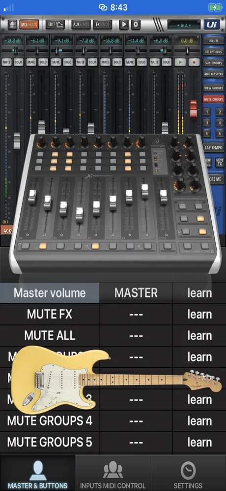 Ui MIDI mixer