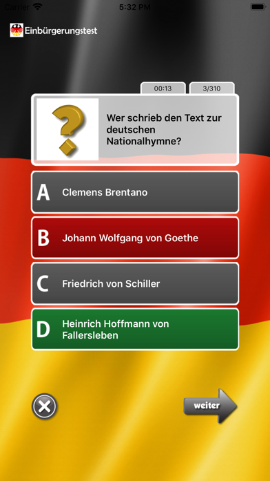 Einbürgerungstest App Screenshot