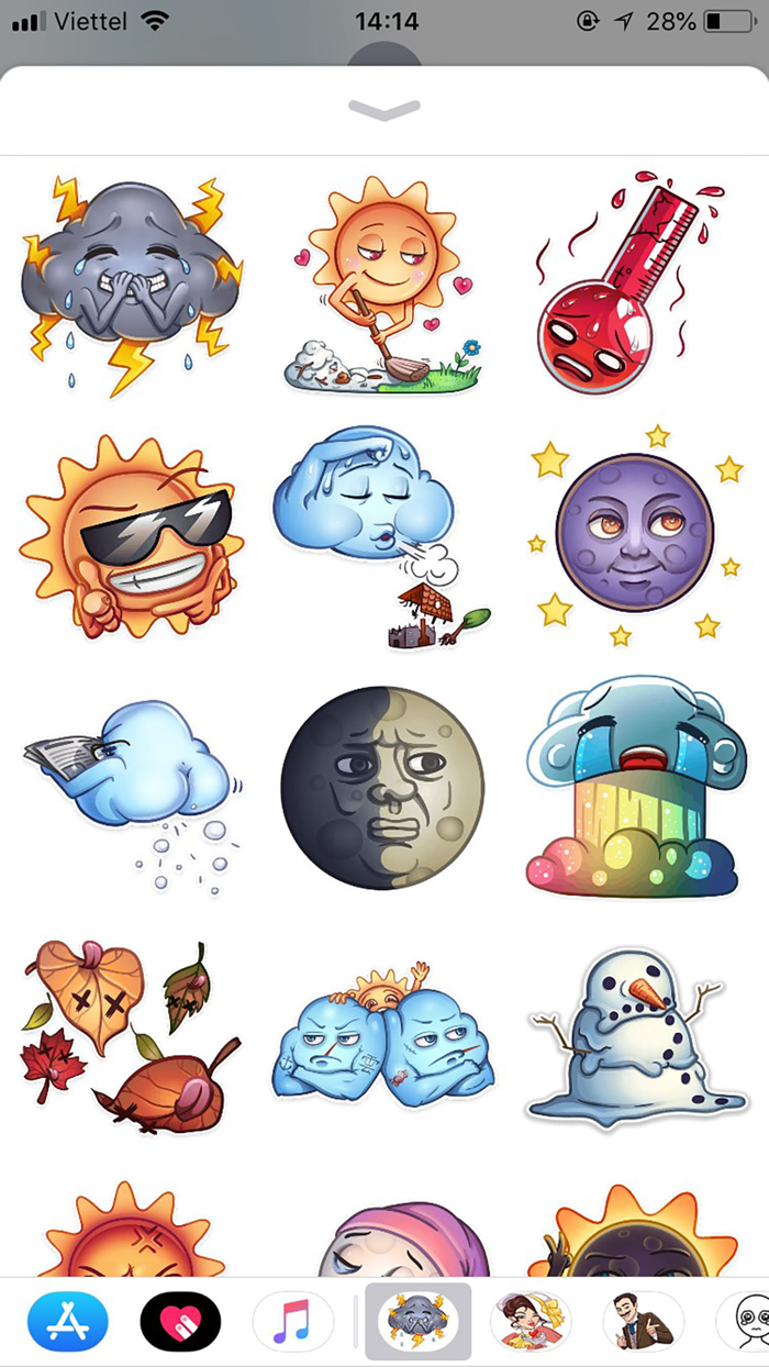 Weather Emoji Funny Stickers