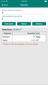 Civil Material Estimator screenshot
