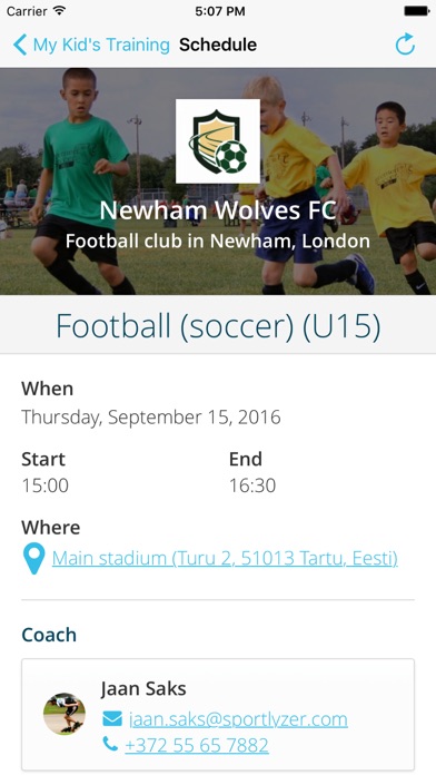 Sportlyzer Player App Screenshot