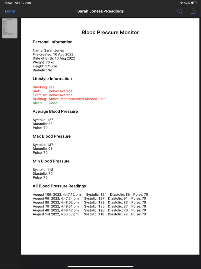 ‎Blood Pressure Monitor Pro Screenshot