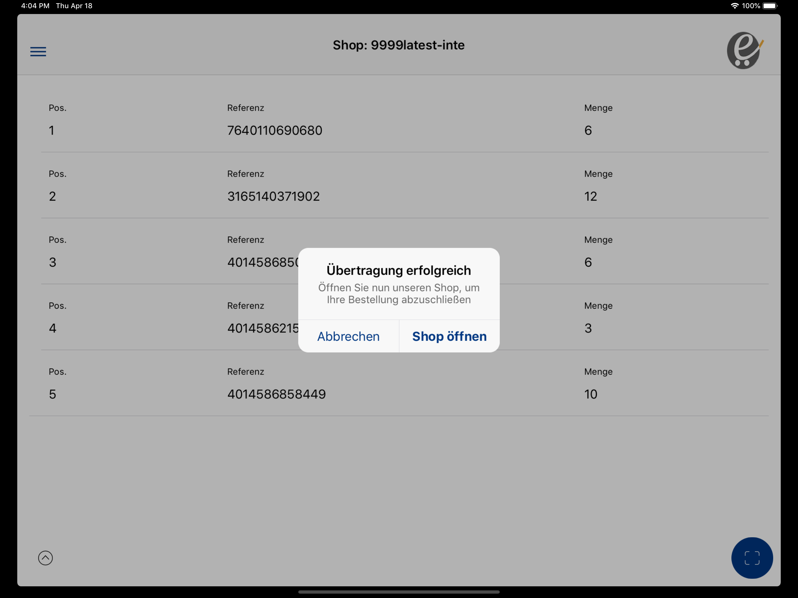 Schnellerfassung - Shop Add-on