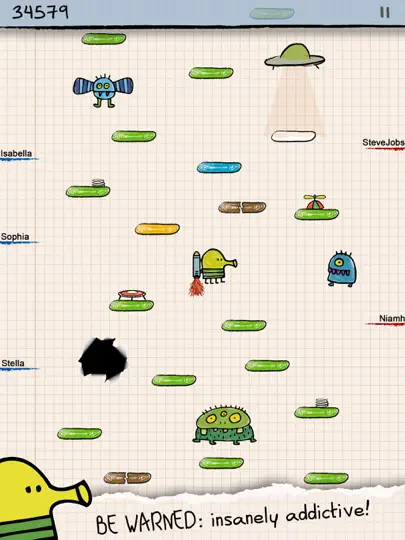 Captura de pantalla de Doodle Jump HD: Insanely Good! en iPhone 1