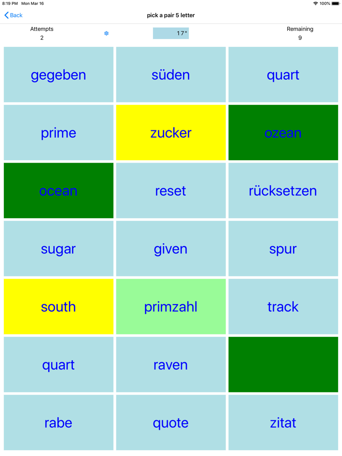 PickAPair German - English