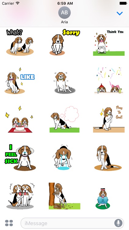 Animated Cute Beagle Stickers