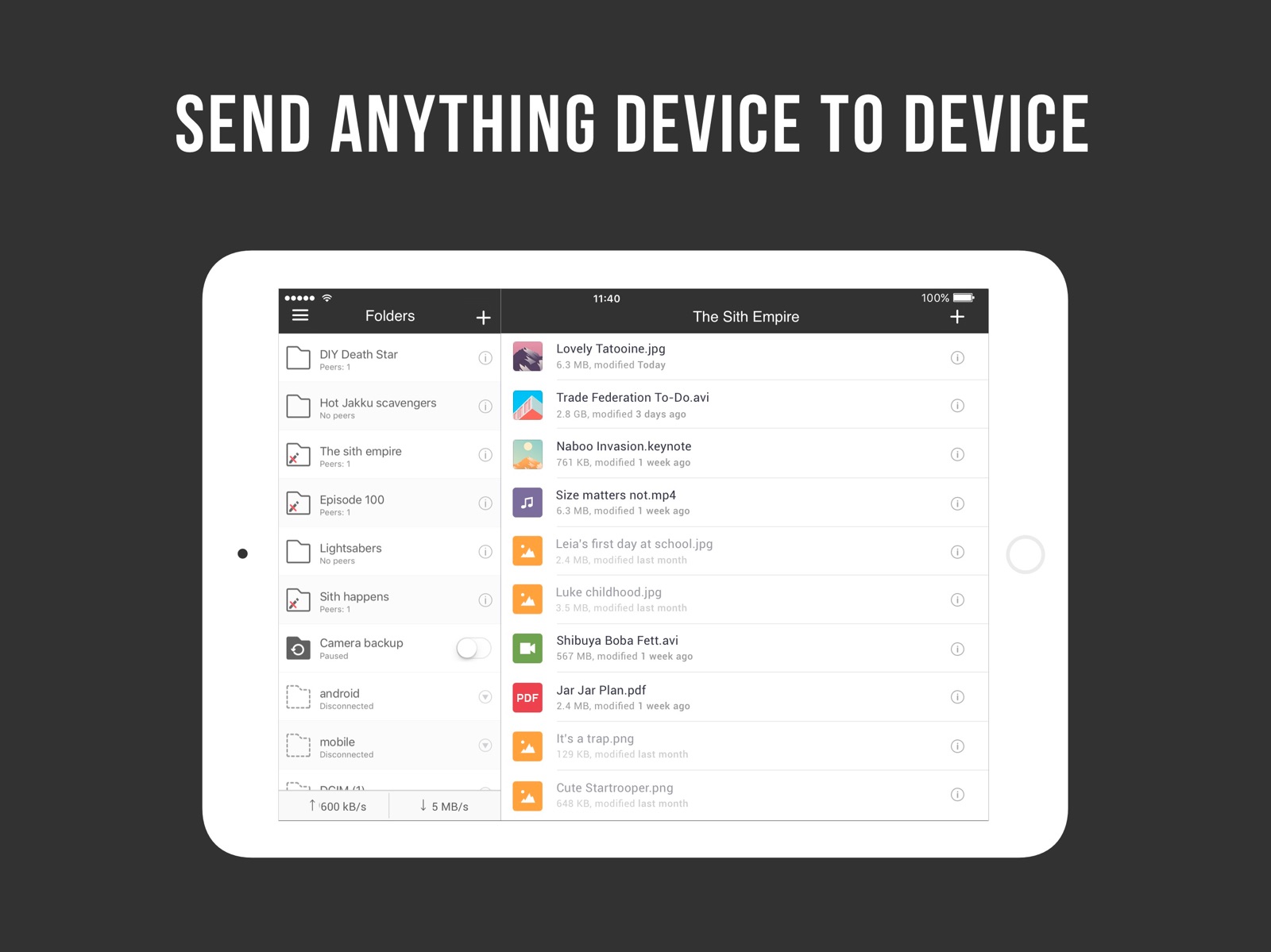 Resilio Sync ipad screenshot 1