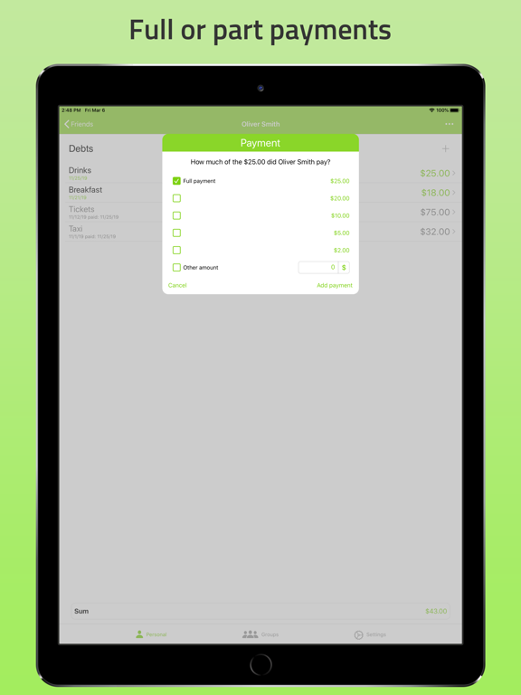 Screenshot #5 for Who Owes Me - IOU Tracker