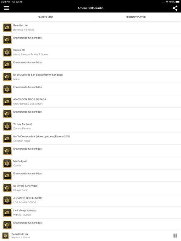 Amore Bello Radio iPad screenshot 2 - Music app