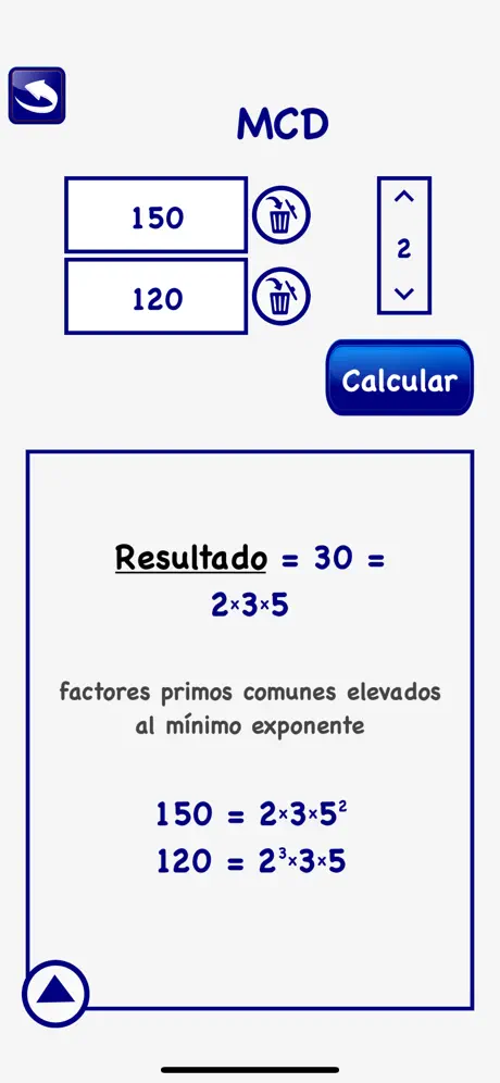 Calcula MCM MCD Factores Lite