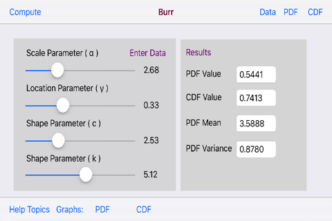 Burr Distribution screenshot 3