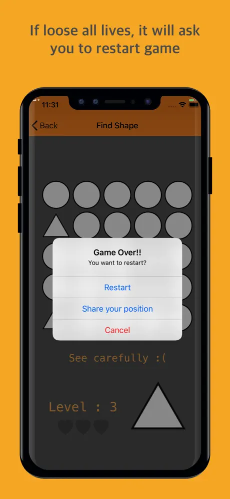 FindShape game - tap on shape