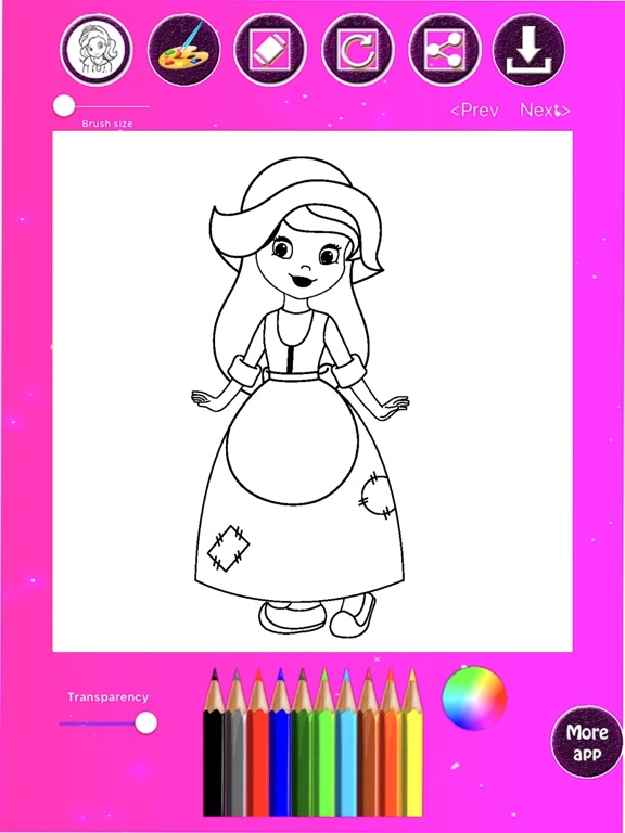 Screenshot #4 pour Princess Coloring Drawing Book