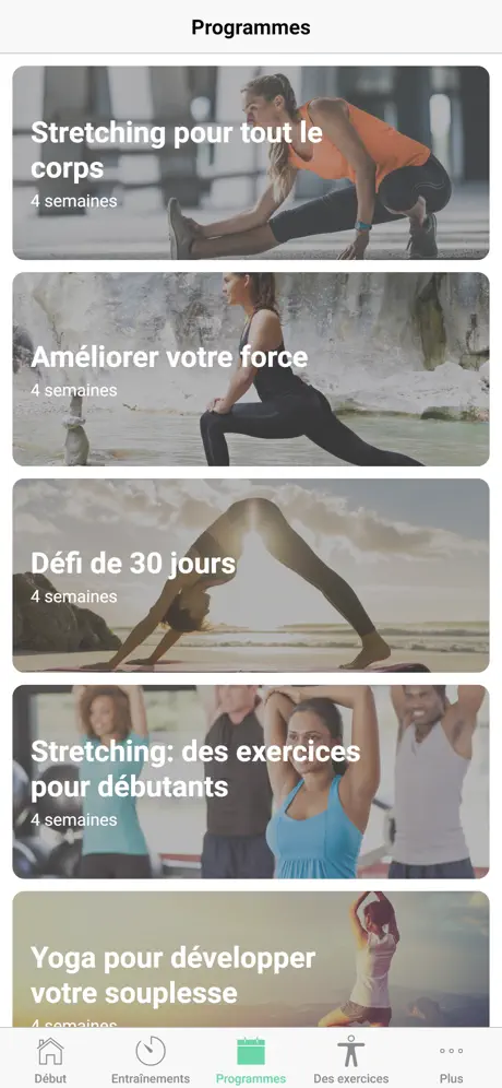 Exercices d'étirement