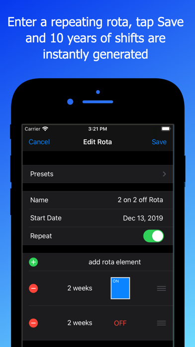 Rota Calendar Screenshot