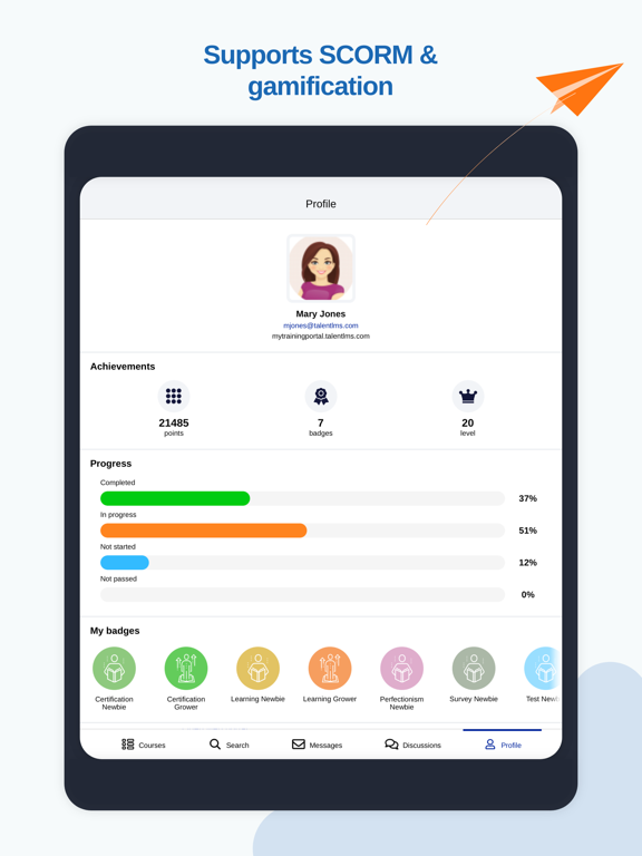 TalentLMS iPad screenshot 4 - Education app