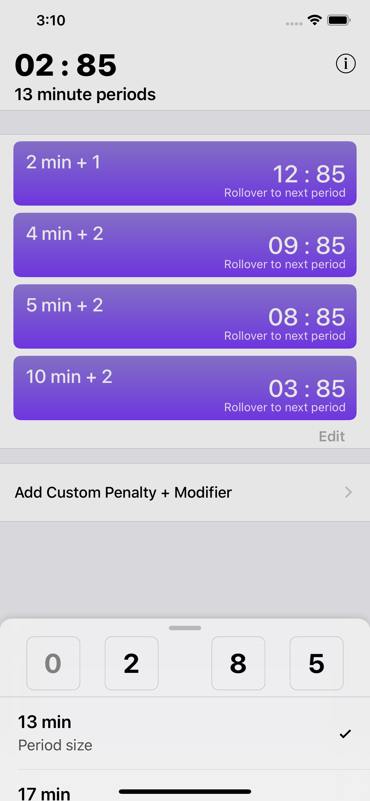 Penalty Box Calculator