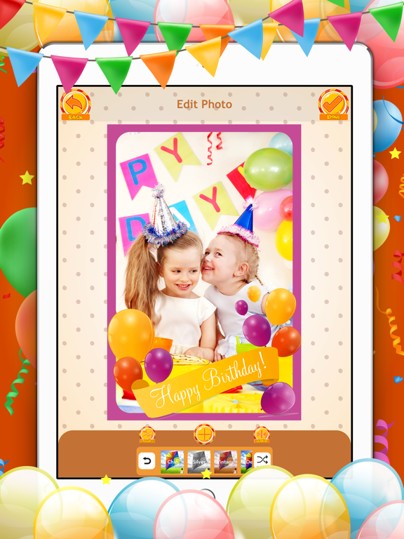 Happy Birthday Photo Editor iPad screenshot 5 - Photo & Video app