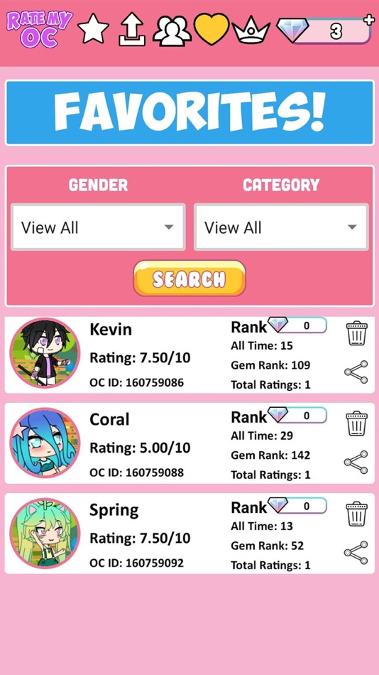 #6. Rate My OC (iOS) 由: Lunime Inc.