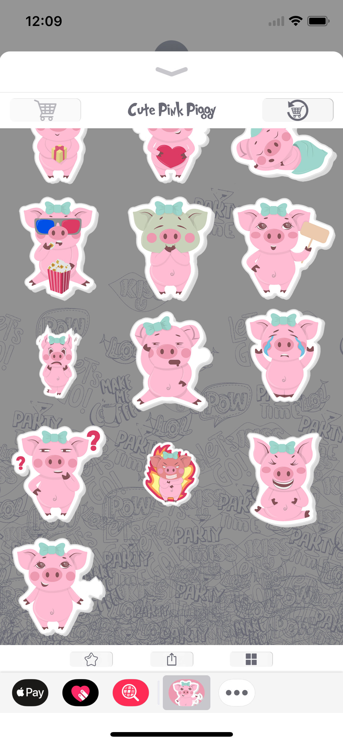 Pink Piggy Animated Stickers screenshot 9