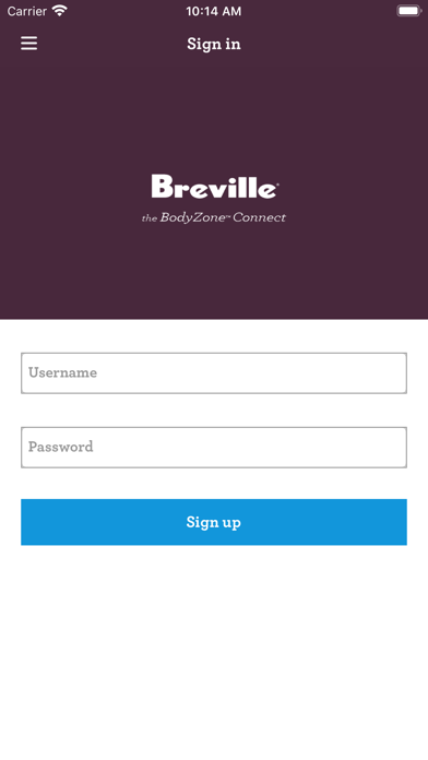 Breville BodyZone Connect™ Screenshot