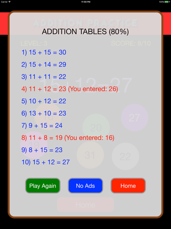 Quick Strike Math Game iPad screenshot
