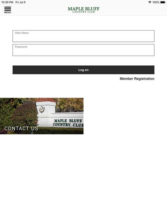Maple Bluff Country Club iPad screenshot 1 - Lifestyle app