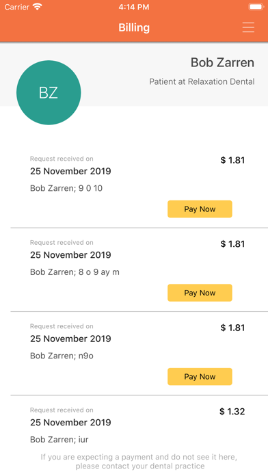 Patient Pay Screenshot
